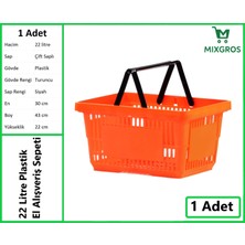 Plastik Market Alışveriş El Sepeti 22 Litre Turuncu 1 Adet