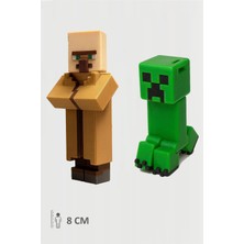 Minecraft Villager Köylü ve Creeper Set Hareketli Eklemli Figür
