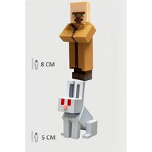 Minecraft Villager Köylü ve Rabbit Tavşan Set Hareketli Eklemli Figür