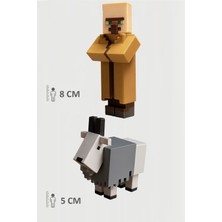 Minecraft Villager Köylü ve Keçi Goat Set Hareketli Eklemli Figür