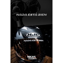 Aydın Garage Nada Está Bien / Hiçbir Şey Yolunda Değil Yazı Silvir Gümüş Jdm Motosiklet Kask Etiket Sticker 12X1CM