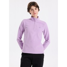 Discovery Expedition D5WL-SWT3302 Lila Fermuarlı Yaka Basic Düz Kadın Polar Sweatshırt