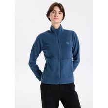 Discovery Expedition D5WL-SWT3303 Indigo Dik Yaka Basic Düz Kadın Polar Sweatshırt