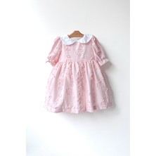 Baby Animals Kız Bebek Kız Çocuk Doğum Günü Parti Düğün Elbise Yarım Kol Astarlı Yakalı Çiçekli Elbise