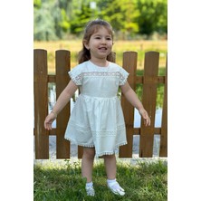 Baby Animals Kız Bebek Elbise Kız Çocuk Elbise Doğum Günü Parti Düğün Elbise Dantelli Kısa Kol astarlı elbise