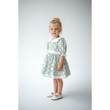 Baby Animals Kız Bebek Kız Çocuk Doğum Günü Parti Düğün Elbise Yarım Kol Astarlı Puanlı Fiyonklu Elbise