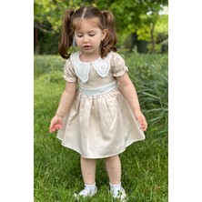 Baby Animals Kız Bebek Elbise Kız Çocuk Elbise Doğum Günü Parti Düğün Elbise Dantelli Kısa Kol astarlı elbise