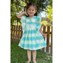 Baby Animals Kız Bebek Elbise Kız Çocuk Elbise Doğum Günü Parti Düğün Elbise Dantelli Kısa Kol astarlı elbise