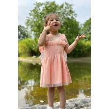 Baby Animals Kız Bebek Elbise Kız Çocuk Elbise Doğum Günü Parti Düğün Elbise Dantelli Kısa Kol astarlı elbise