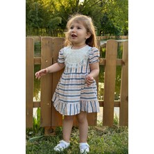 Baby Animals Kız Bebek Elbise Kız Çocuk Elbise Doğum Günü Parti Düğün Elbise Dantelli Kısa Kol astarlı elbise