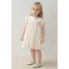 Baby Animals Kız Bebek Elbise Kız Çocuk Elbise Doğum Günü Parti Düğün Keten Kısa Kollu Astarlı Elbise