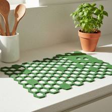 Grand Fine Art 2 Adet Keçe Amerikan Servis Dikdörtgen Supla 33X44 Cm-Bal Peteği Desenli Supla