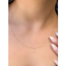 14 Ayar Altın Aynalı Zincir Kolye