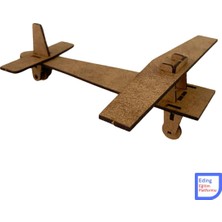 Eding Stem Uyumlu Montessori Ahşap Retro Model Uçak Maketi Hareketli Kendin Yap & Boyanabilir Maket