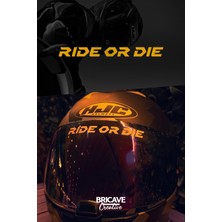 Aydın Garage Ride Or Die Yazı Jdm Motosiklet Kask Etiket Sticker 11X1CM