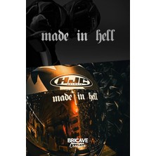 Aydın Garage Made In Hell Yazı Jdm Motosiklet Kask Etiket Sticker 10X2CM