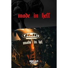 Aydın Garage Made In Hell Yazı Jdm Motosiklet Kask Etiket Sticker 10X2CM
