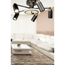 Begüsa Linz Ledli 5.li Avize Siyah