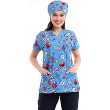 Yarasa Kol Dijital Unisex Desenli Üst - 6504 Kurabiye Canavarı