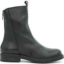 Tuna Hakiki Deri Fermuarlı Kadın Bot Kauçuk Taban - B257302