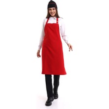 Askılı Önlük Cepli - 18 Kırmızı