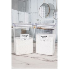 Naturelove 2'li Ölçek Hediyeli Etiketli Deterjan Renkliler Beyazlar Kavanozu / Kutusu Seti x 2 Ad