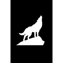 Aydın Garage Uluyan Kurt Araba, Motorsiklet, Kask, Laptop, Cam Sticker 14X13 cm