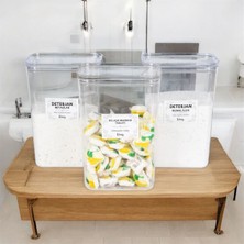 Naturelove 3'lü Ölçek Hediyeli Bulaşık Makinesi Tableti, Deterjan Renkliler/beyazlar Saklama Kabı Kavanoz 3 Lt