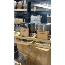 Naturelove 2'li Stantlı Cam Şeffaf Sabunluk, Ahşap 2 Bölmeli Stantlı Sabunluk Set