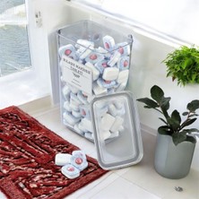 Naturelove Bulaşık Makinası Tablet Deterjanlık Akrilik Vakum Kapak Saklama Kabı Kavanoz 3 Lt