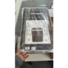 Naturelove Bambu Dikdörtgen Çamaşır Sepeti, Ekose Desenli Antrasit Oval Banyo Dekoratif Çamaşırlık 40X30X60 cm