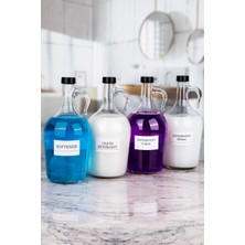 Naturelove 4'lü Şişe Banyo Seti Cam Softener Detergent Whites Colors Dark Şişesi 1500 ml Siyah Kapaklı