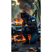 Aydın Garage Kedi Kapı Direk Kaplama Folyosu Baskılı Sticker Sağ-Sol 2 Adet 22*50 cm