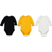 Kiddy Boo 3lü Mevsimlik Çıtçıtlı Body Zıbın 0-3 Ay/3 Yaş Arası %100 Pamuk Unisex Kız Erkek Bebek&çocuk