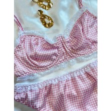 Balenli Saten Sütyen Takımı