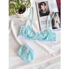 Balenli Saten Sütyen Takımı