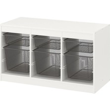 IKEA Trofast Saklama Ünitesi Beyaz Gri İskandinav Tasarım 99 x 44 x 56 cm Dayanıklı Malzeme