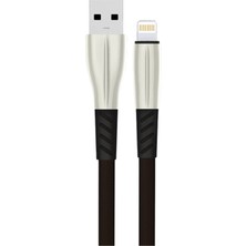 Erbar S89 Metal Uçlu Lightning Kablo iphone Uyumlu 1m 2.4A - SIYAH-(5796) - M230R087-K36230
