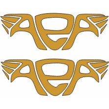 Yamanb Altın Elbiseli Adam 2 Adet Kask Pc Leptop Motorsiklet Sticker 12*4cm 2 Adet Metalik Gold