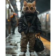 Aydın Garage Kedi Kapı Direk Kaplama Folyosu Baskılı Sticker Sağ-Sol 2 Adet 22*50 cm
