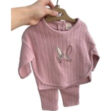Joyola 15579 Kız Bebek Tavşan Nakışlı 2'li Takım
