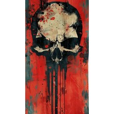 Aydın Garage Kuru Kafa Kapı Direk Kaplama Folyosu Baskılı Sticker Sağ-Sol 2 Adet 22*50 cm