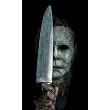 Aydın Garage Michael Myers Kapı Direk Kaplama Folyosu Baskılı Sticker Sağ-Sol 2 Adet 22*50 cm