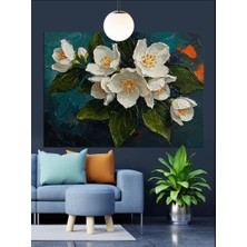 Artmeg Yasemin Çiçeği Beyaz Kokulu Dekoratif Kanvas - Mdf Ahşap Tablo