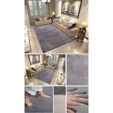 Sarar Tavşan Post Modern Tema Yumuşak Peluş Halı 60 x 300 cm Kaymaz Tabanlı Makine Halısı