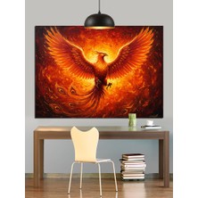 Karizma Tablo Anka Kuşu Alev  Dekoratif Kanvas - Mdf Ahşap Tablo