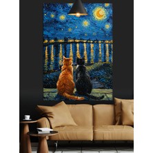 Artmeg Vincent Van Gogh Yıldızlı Gece Resmi Dekoratif Kanvas - Mdf Ahşap Tablo