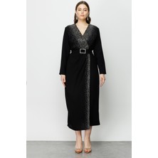 Eskişehir Mağazacılık 8010 Gilda Taş Detaylı Uzun Elbise