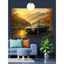 Artmeg Otomobil Gece Yol Manzara Dekoratif Kanvas - Mdf Ahşap Tablo