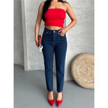 Zarina Mom Fit Jean - Lacivert- 40